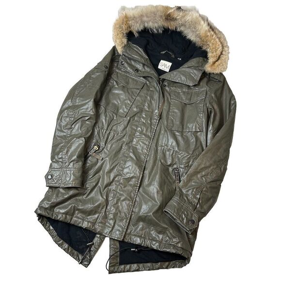 No Brand Jackets & Blazers - SAM. NYC green parka with real fur Sz M